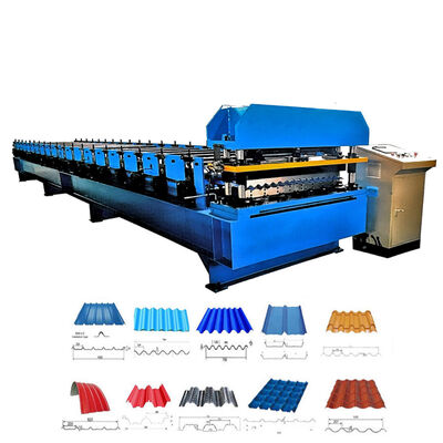 Corrugated Roof Sheet Roll Forming Machine with Hydraulic Cutting 6-8m/min Speed and Galvanized Steel Coil Material